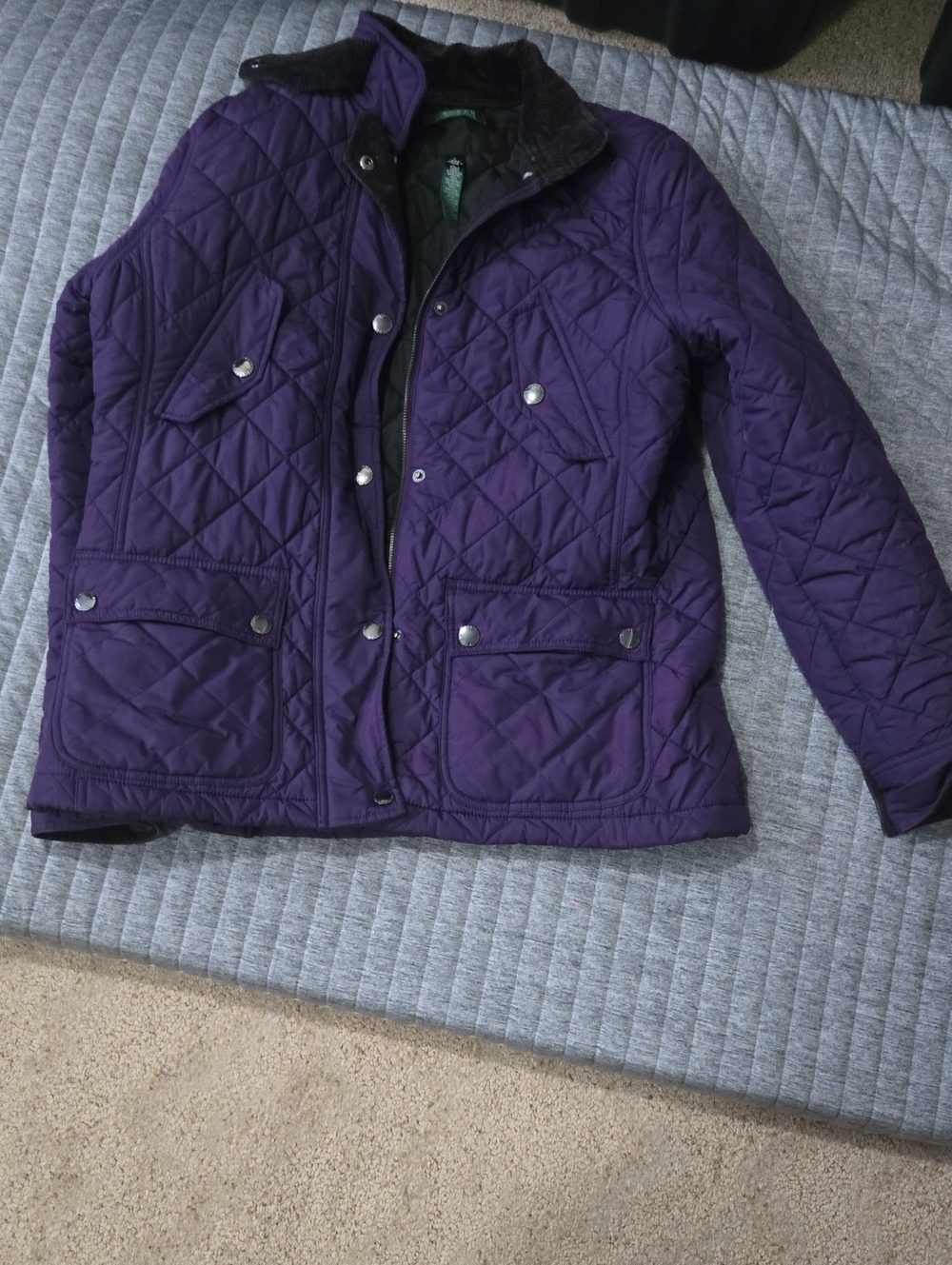 Lauren Ralph Lauren Purple Quilted Puffer Jacket